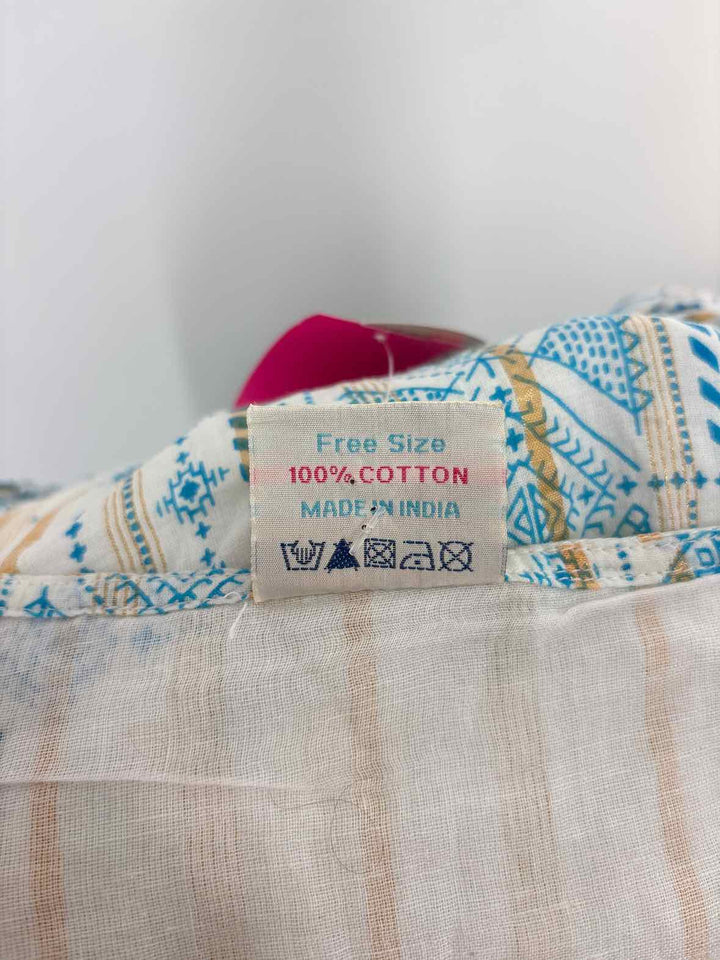 Size One Size Blue Print Dress