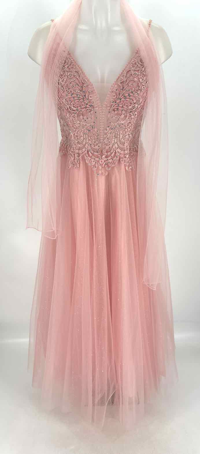 Size L Pale Pink Tulle Rhinestone Dress