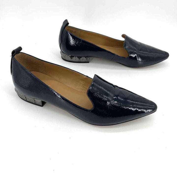 Shoe Size 8.5 FRANCO SARTO Navy PATENT Leather Flats