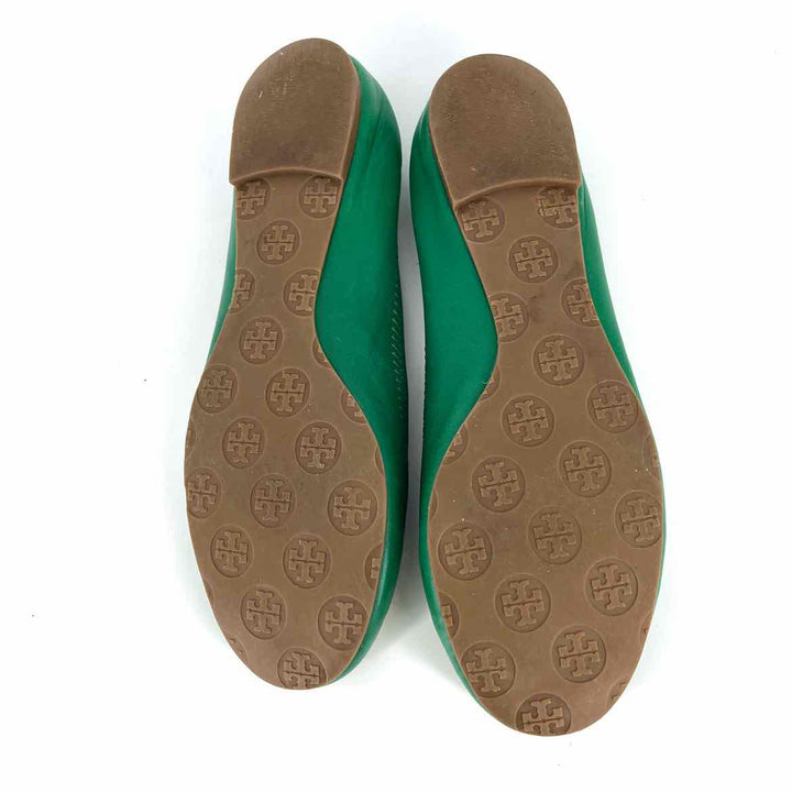 Shoe Size 9 Tory Burch Green Leather Flats