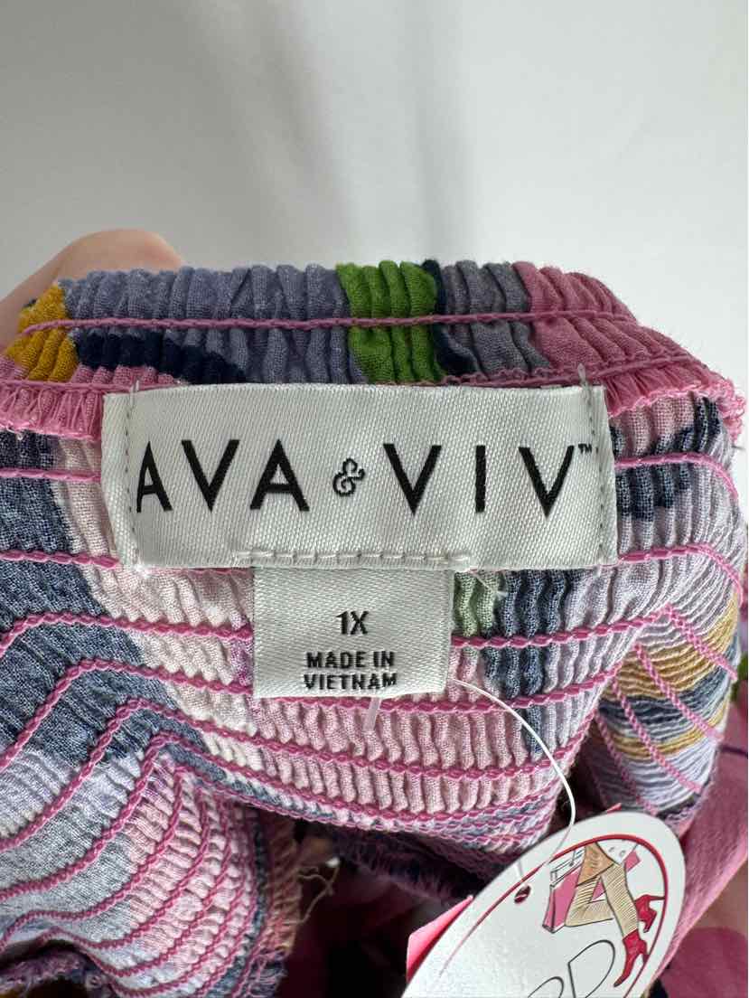 Size 1X AVA & VIV Purple Dress