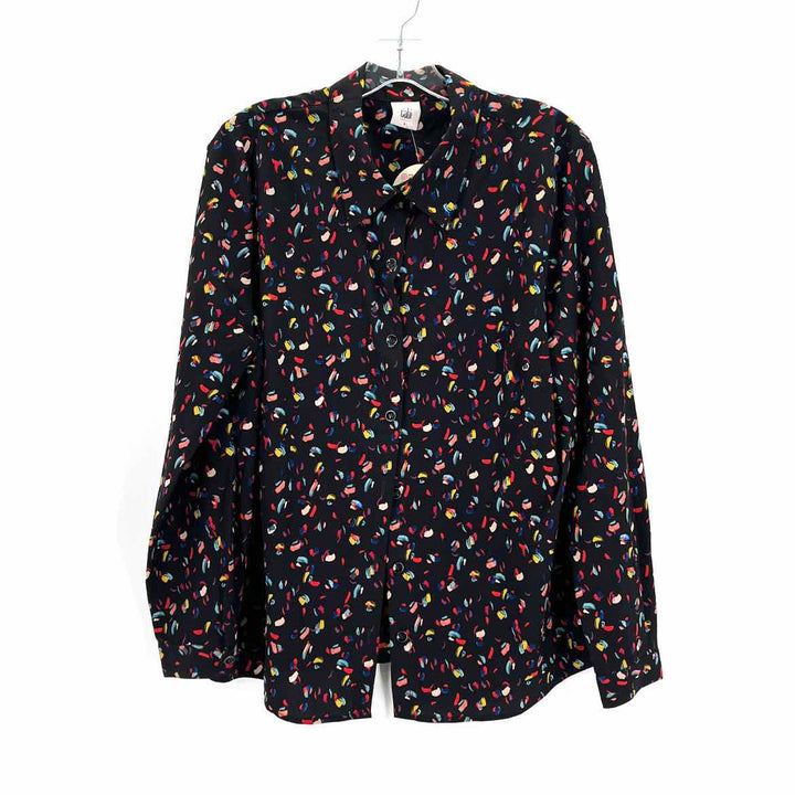 Size L CABI Black Print Shirt