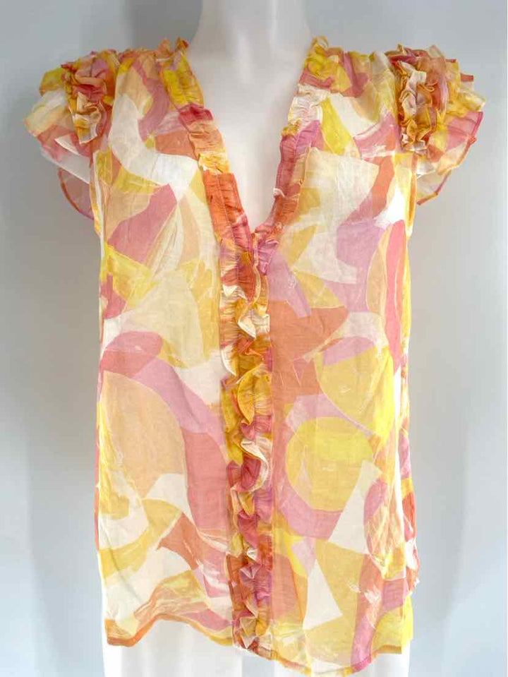 Size S Yellow Print Shirt
