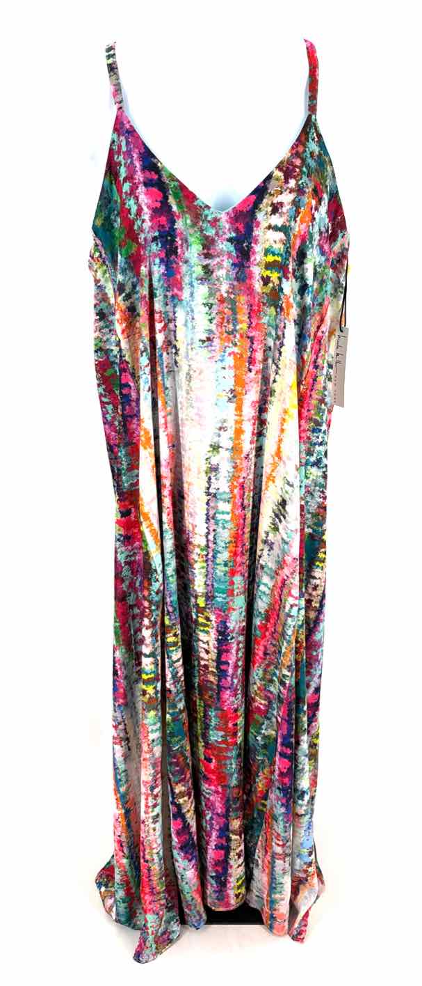 Size 1X NICOLE MILLER Multi-Color Dress