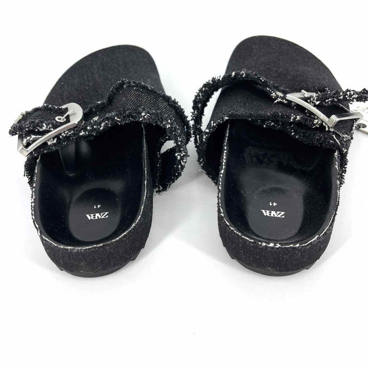 Shoe Size 41 ZARA Black Denim Clogs