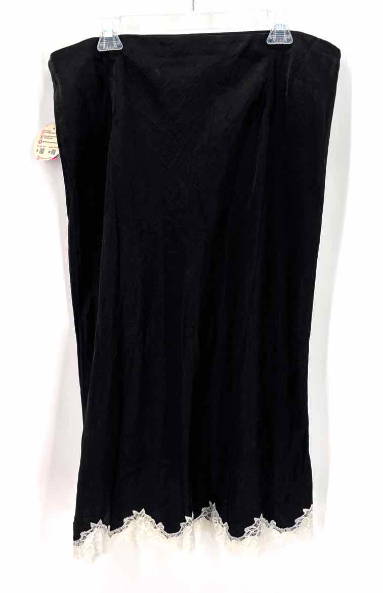 Size XL J Crew Black Satin Skirt