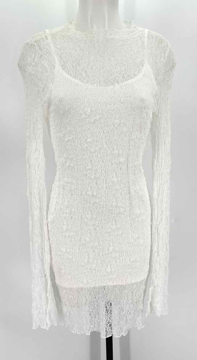Size L White 2 PC Dress