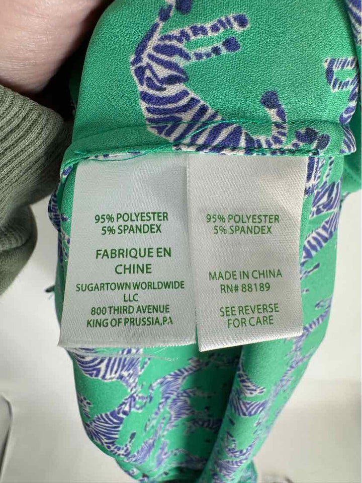 Size M Lilly Pulitzer Green Print Shirt
