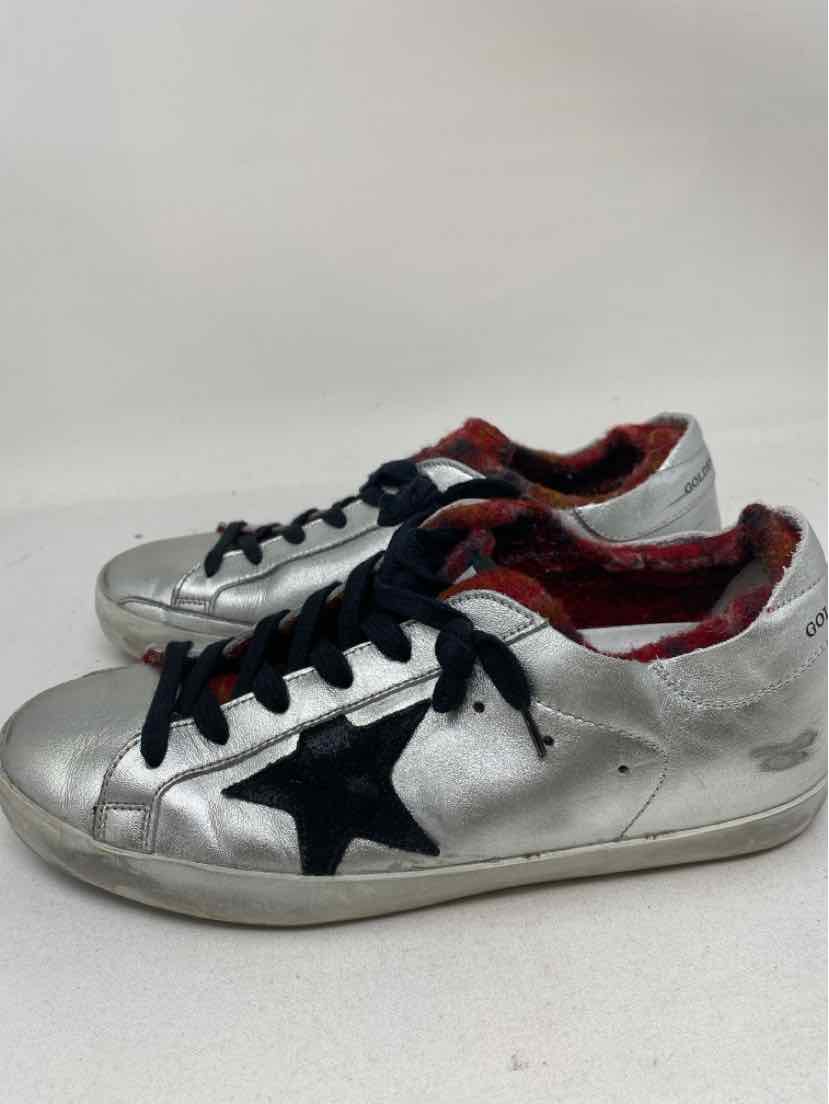 Shoe Size 38 GOLDEN GOOSE Silver Leather Luxury - Sneakers