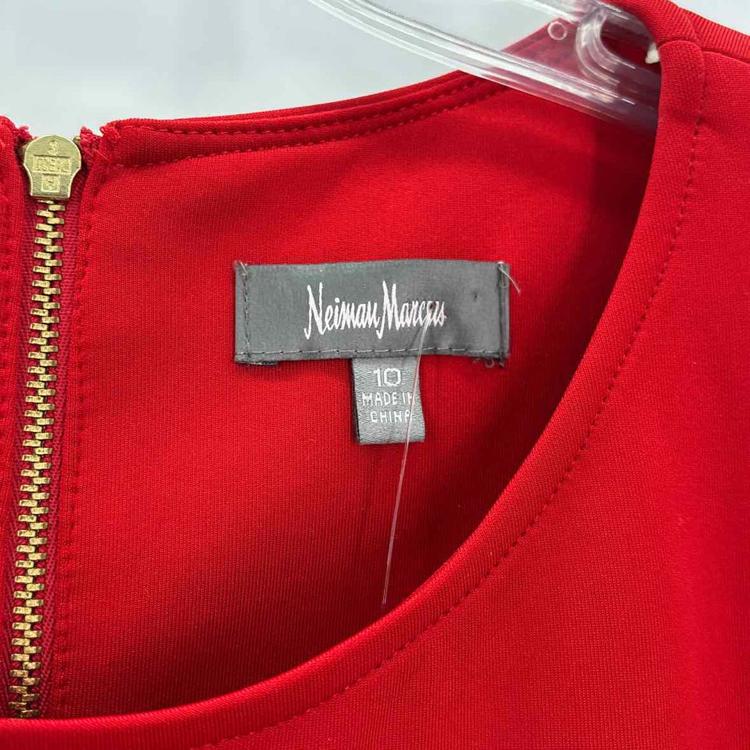 Size 10 NEIMAN MARCUS Red Knit Dress