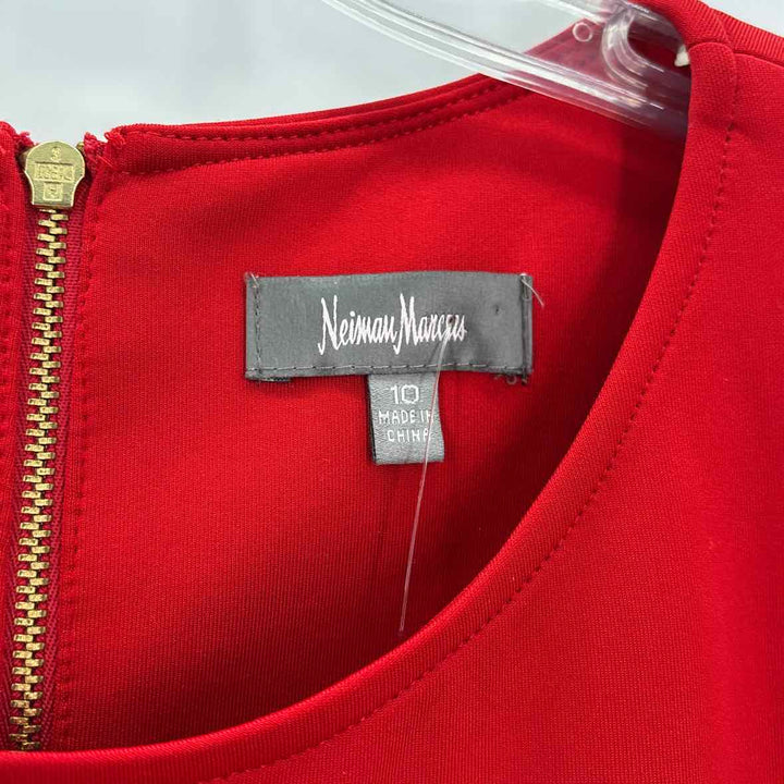 Size 10 NEIMAN MARCUS Red Knit Dress
