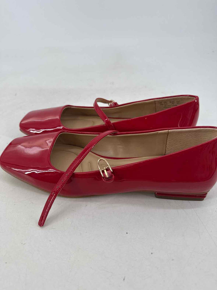 Shoe Size 9.5 FRANCO SARTO Red PATENT Flats