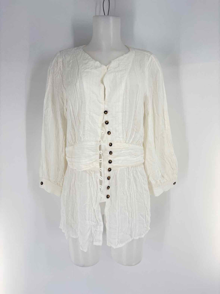 Size 12 Anthropologie Cream Shirt
