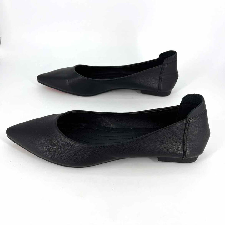Shoe Size 9.5 Black Faux Leather Flats