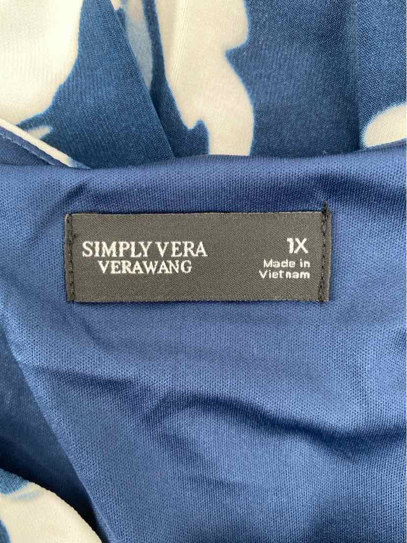 Size 1X SIMPLY VERA WANG Navy Print Dress