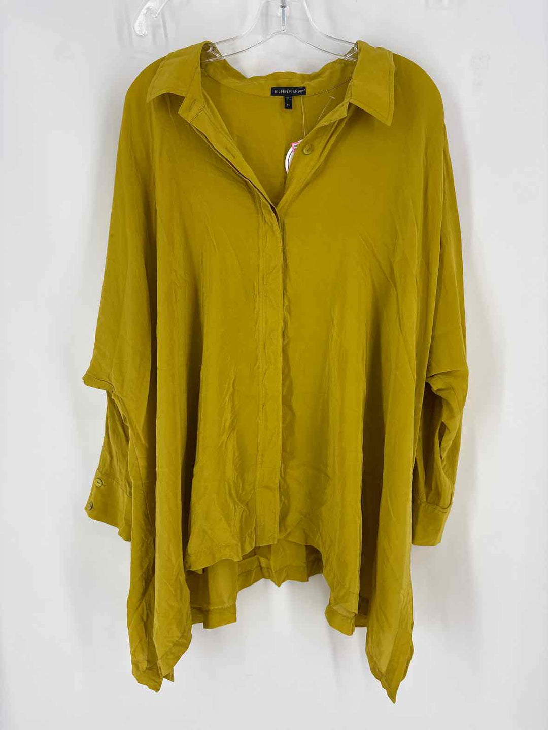 Size XL Eileen Fisher Lime Green Silk Shirt