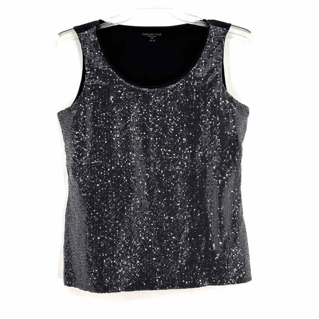Size M Coldwater Creek Silver Sequined Shirt
