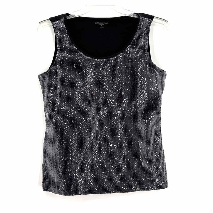 Size M Coldwater Creek Silver Sequined Shirt