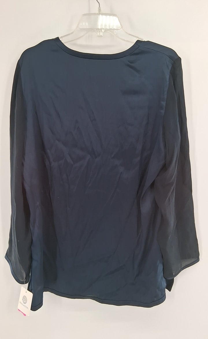 Size 14 DONCASTER Navy Silk Shirt