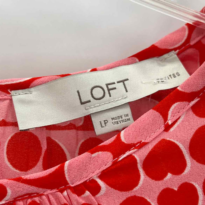 Size L LOFT Red Print Shirt