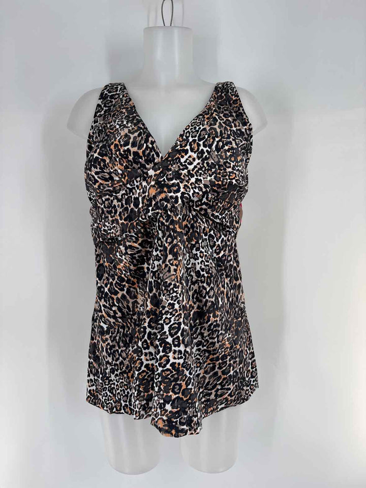 Size 22 Brown Print Swimsuit