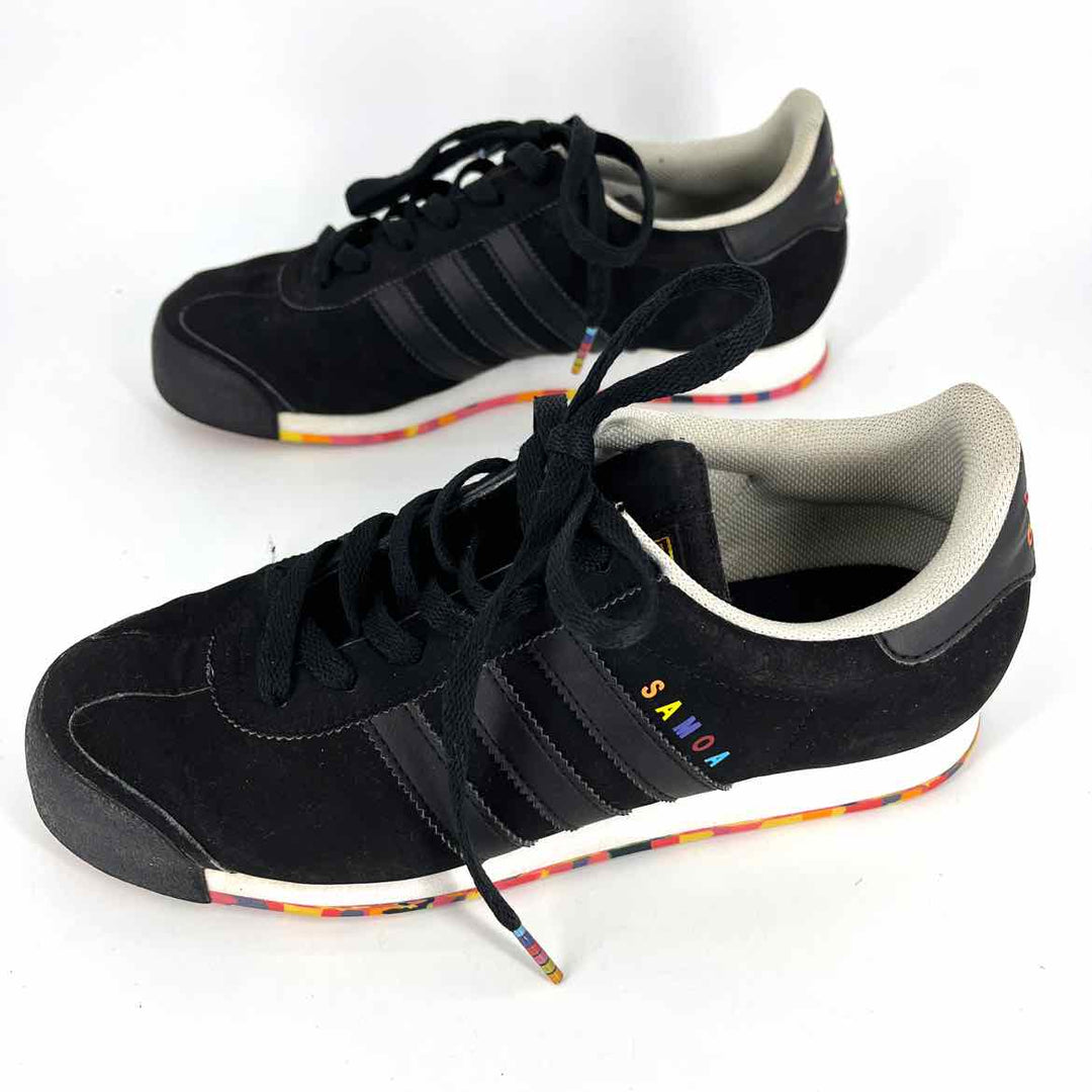 Shoe Size 8 Adidas Black Faux Leather Sneakers
