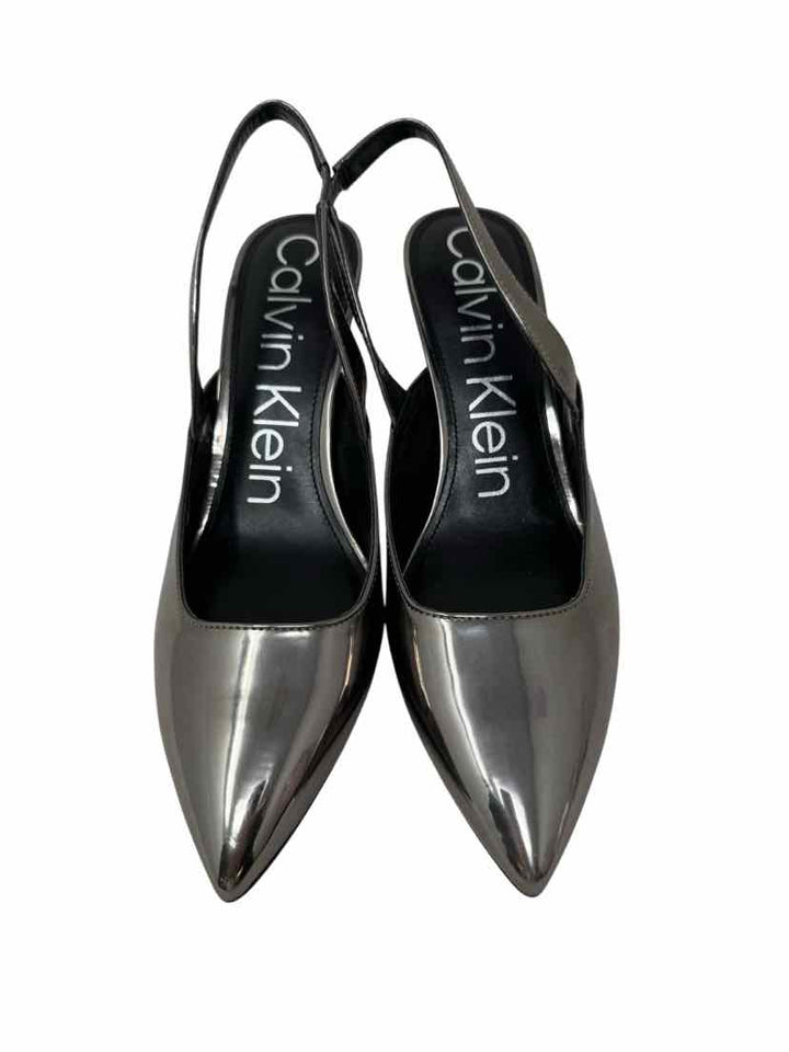Shoe Size 9.5 Calvin Klein Silver PATENT Pumps