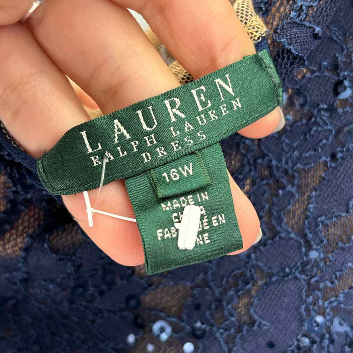 Size 16W RALPH LAUREN Navy Lace Dress