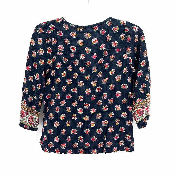 Size XS LOFT Navy Print Shirt