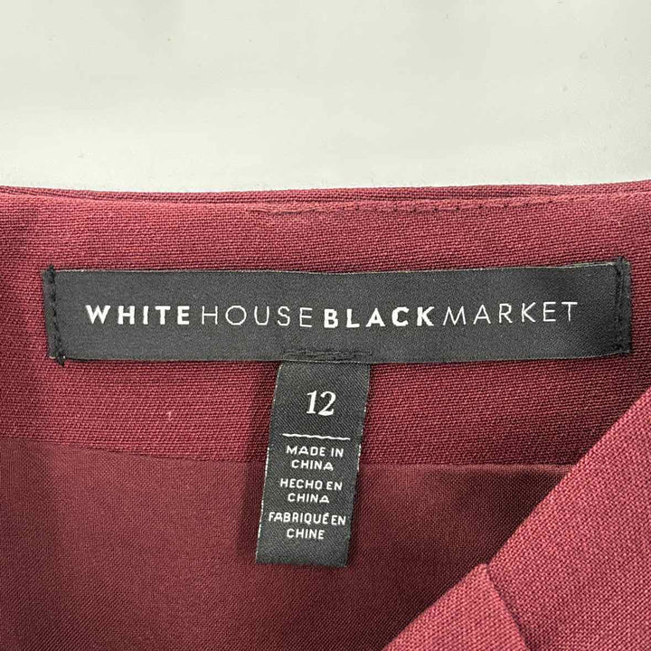 Size 12 White House Black Market Burgundy Skirt