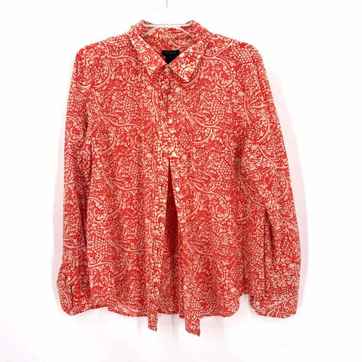 Size L Ann Taylor ORANGE PRINT Shirt