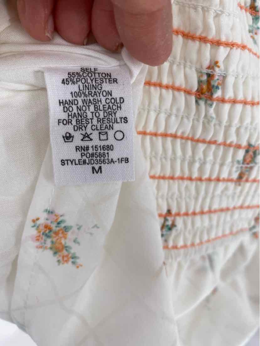 Size M FABRIK White Print Dress