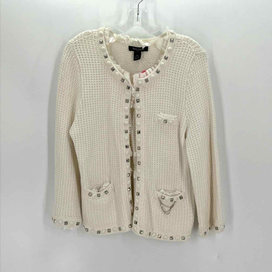 Size L White House Black Market White Knit Sweater