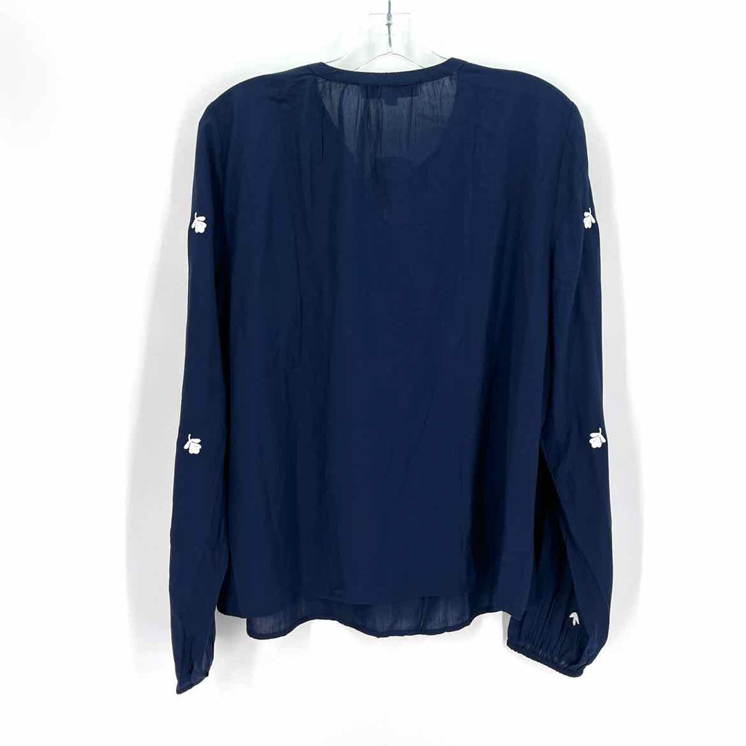 Size M LOFT Navy Print Shirt
