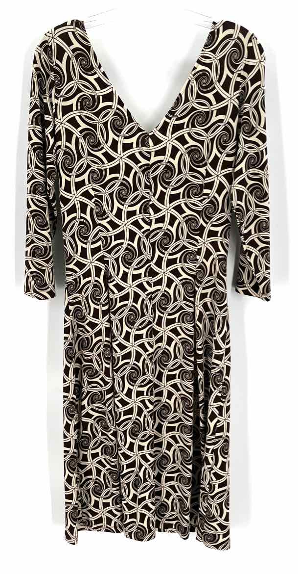 Size L Brown Print Dress