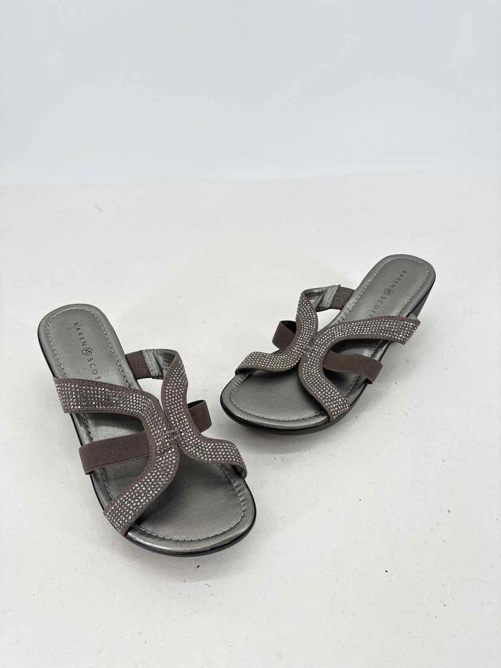Shoe Size 9.5 Karen Scott Silver Sandals