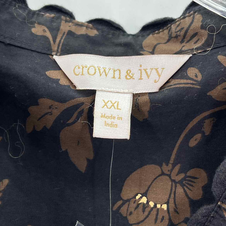 Size XXL CROWN & IVY Brown Shirt