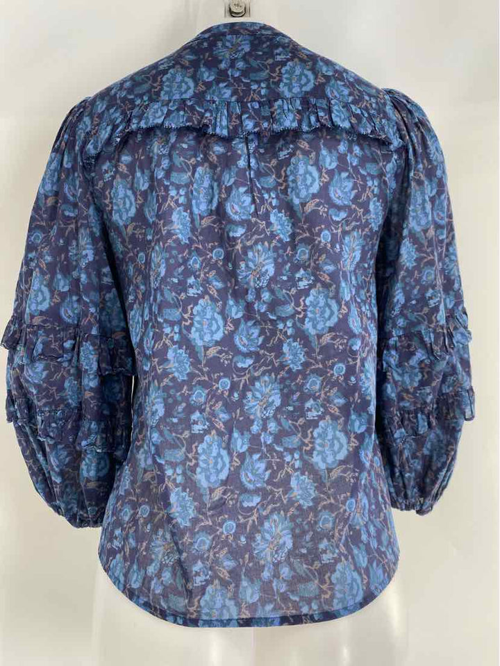 Size XS Navy Print Shirt