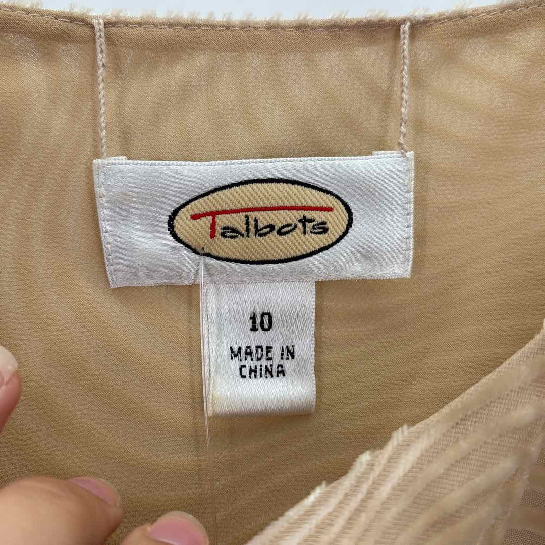 Size 10 Talbots Tan Velour Shirt