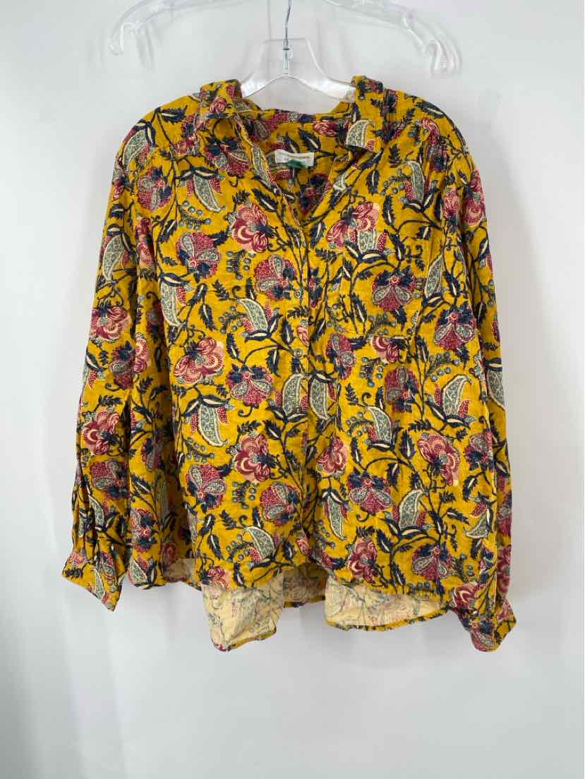 Size 1X Pilcro & the Letterpress Yellow Corduroy Shirt