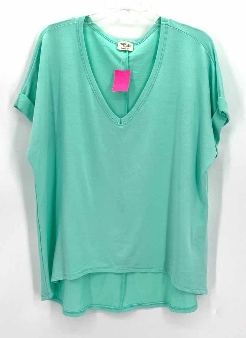 Size L PEACH LOVE Green Shirt