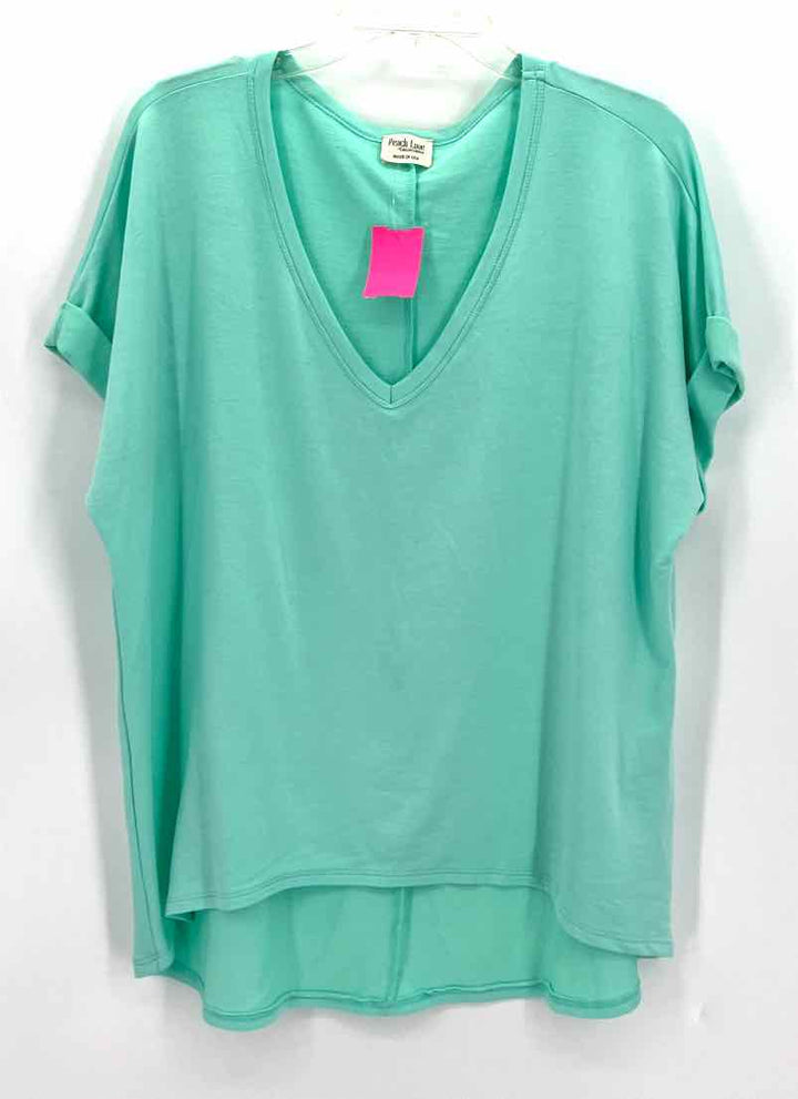 Size L PEACH LOVE Green Shirt