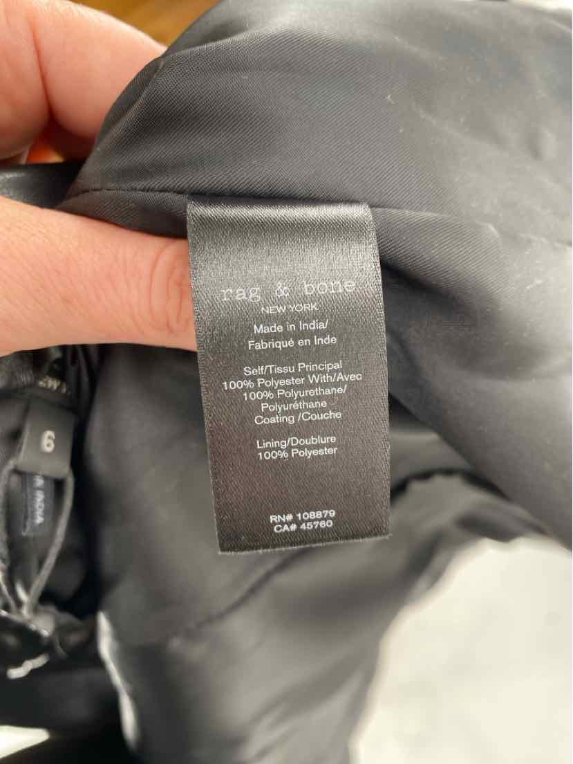 Size 6 RAG & BONE Black Leather Luxury - Jacket