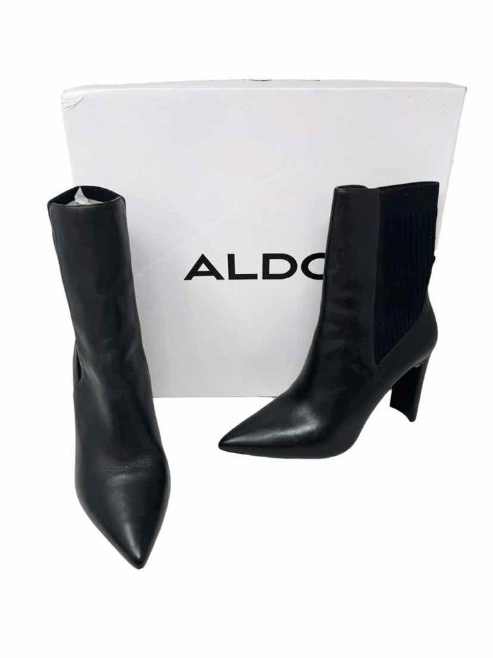 Shoe Size 10 Aldo Black Leather Boots