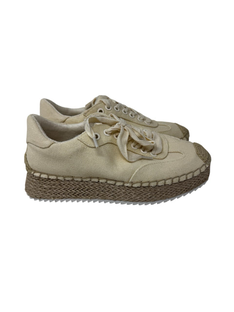 Shoe Size 6 Jennifer Lopez Ivory Canvas Sneakers