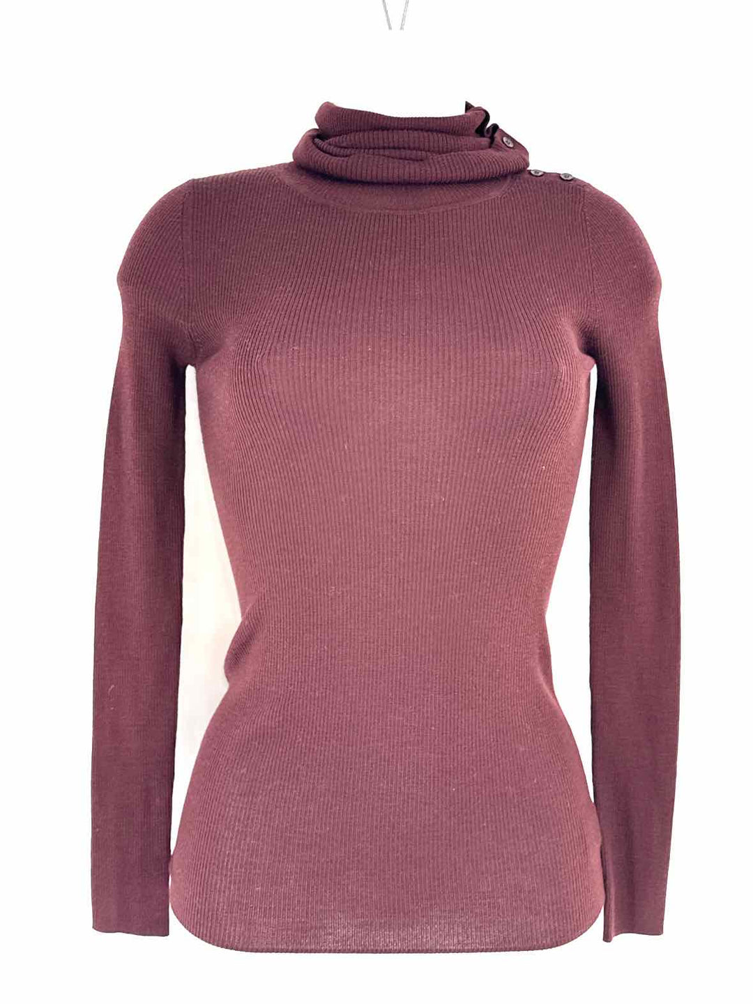 Size Petite THEORY Burgundy Knit Shirt