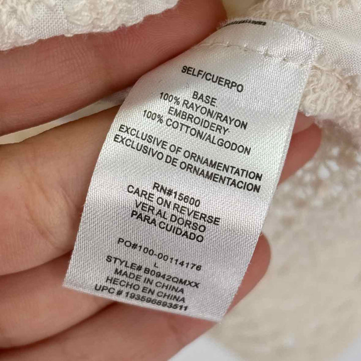 Size L DEMOCRACY Multi-Color Crochet Shirt