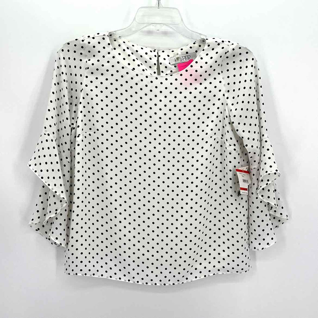 Size XS KASPER White Print Shirt