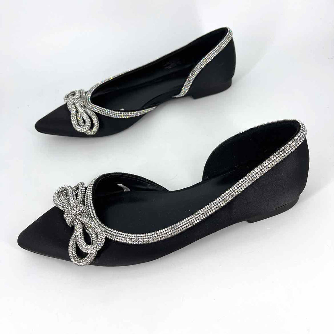 Shoe Size 8.5 A NEW DAY Black Rhinestone Flats