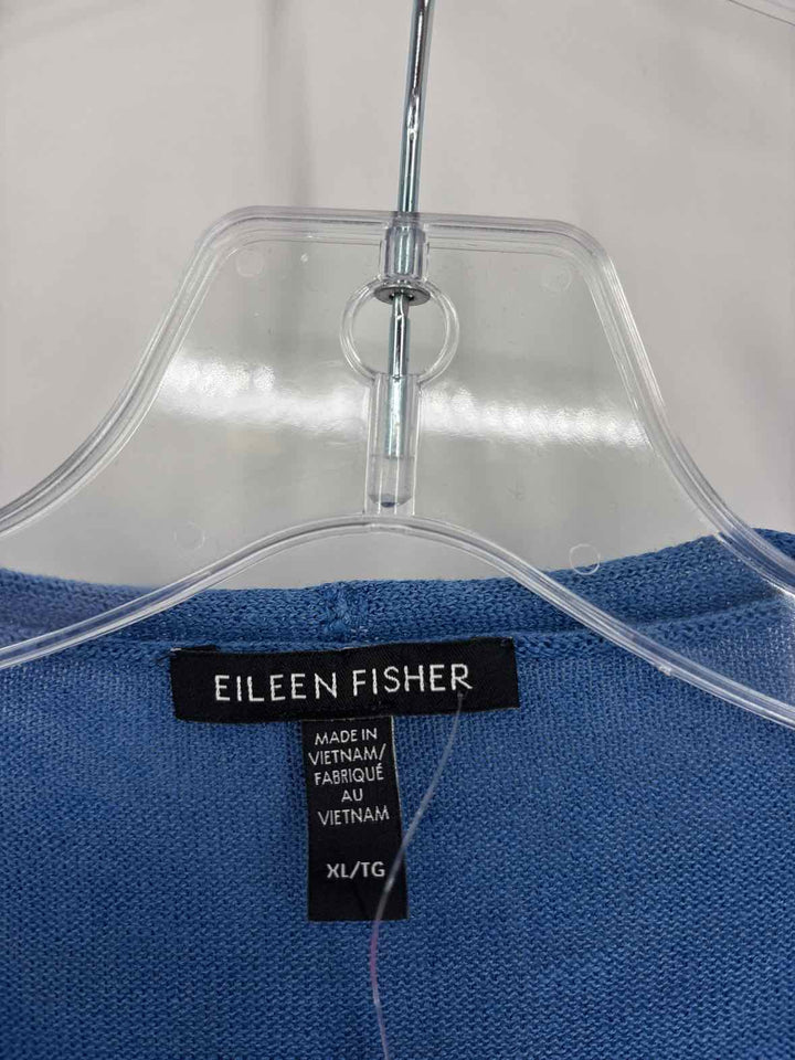 Size XL Eileen Fisher Blue Knit Cardigan